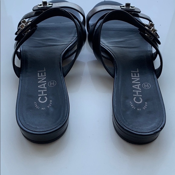 SOLD Chanel CC Sandals Sz 38C - Picture 5 of 13